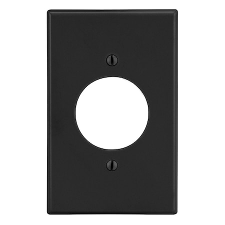 Hubbell Wiring Device-Kellems Wallplate, 1-Gang, 1.60" Opening, Black P720BK